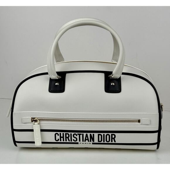 Dior Handbags - DIOR VIBE ZIP BOWLING Bag White Leather